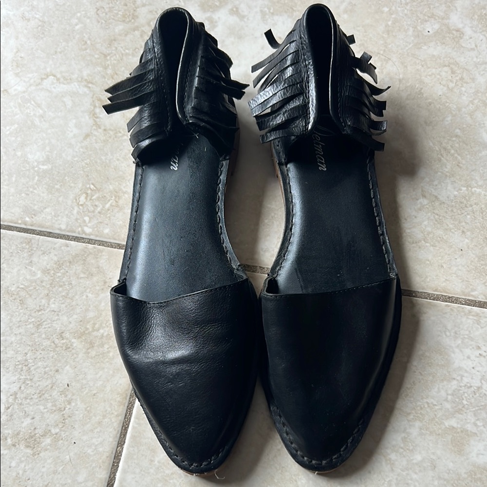 Delman Black Flats with Tassel Accent